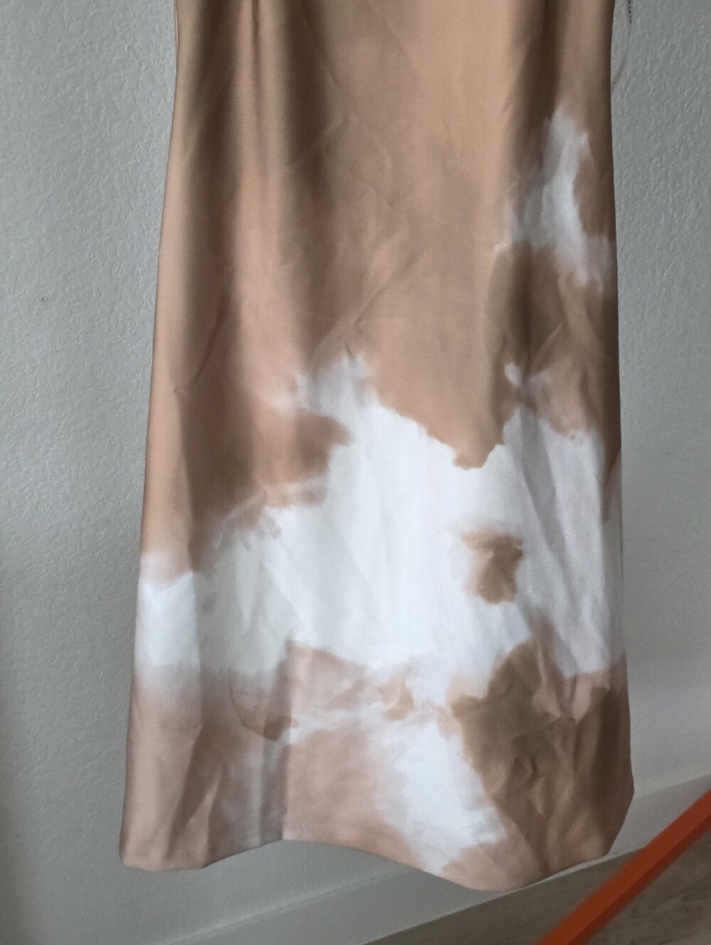 NWT Donna Karan New York Tie Dye Midi Dress Size 12 Tan White Minimalist $149 - Picture 4 of 9